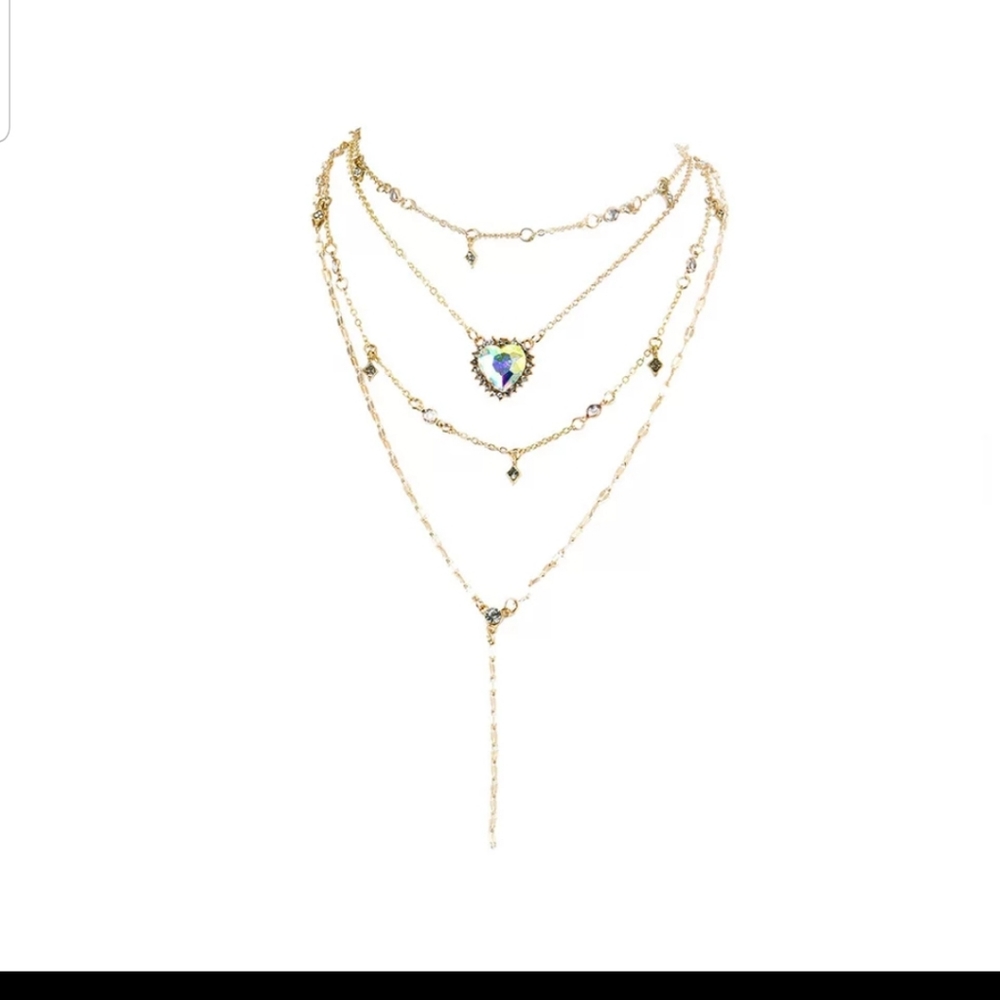 *Sasha* Layered Heart Necklace - Picture 5 of 7